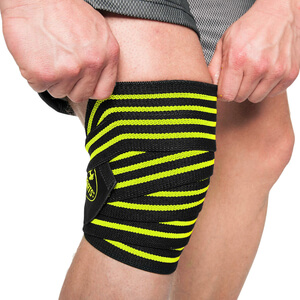 Knee Wraps, black/yellow, C.P. Sports Knee Wraps, black/yellow, C.P. Sports