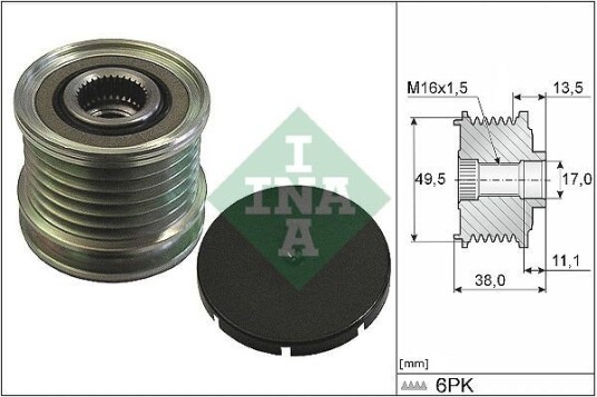 Dynamo remhjul INA 535 0166 10
