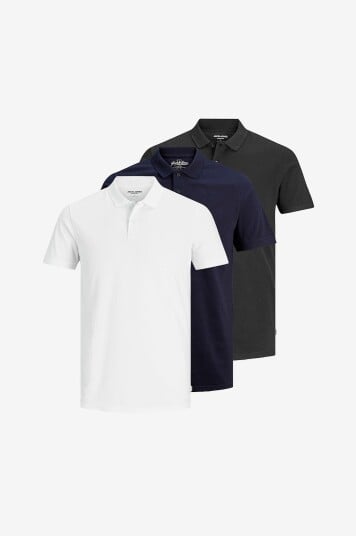 Jack & Jones Pologenser jjeBasic Polo SS 3 pakning Blå