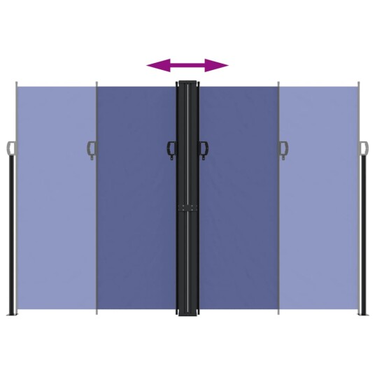  Uttrekkbar sidemarkise blå 220x600 cm 4004671