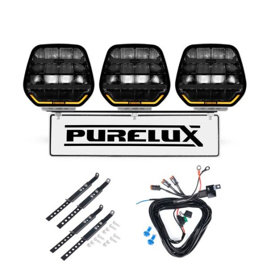 Ekstralys PURELUX Panther 7 White   Rund / 18 cm / 128W 3 stk   Komplett pakke