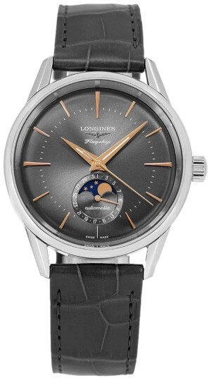 Longines Herreklokke L4.815.4.52.2 Flagship Heritage Grå/Lær Ø38.5