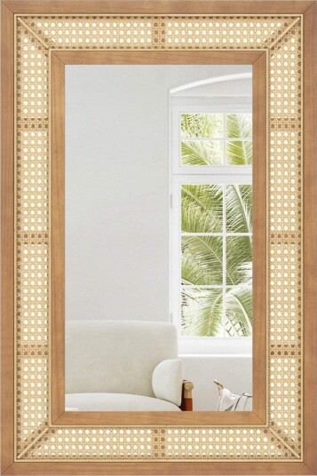 Rotting veggspeil med treramme – 90x60cm Boho Charm