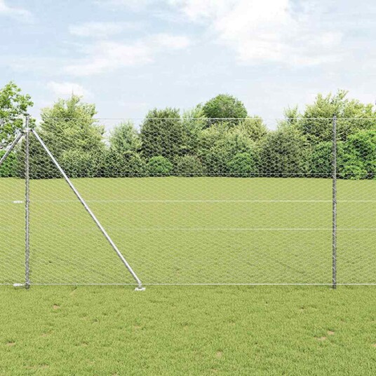 Gjerde med innlegg. sølv 1.6 x 100 m PVC belagt stål