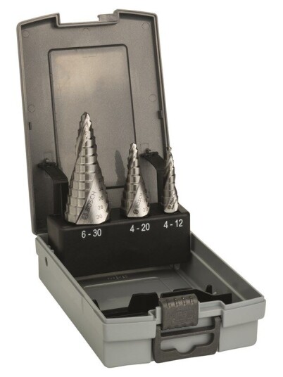 Bosch HSS Trinnborsett 3-delers 4-12, 4-20, 6-30 mm for Metall og Plast