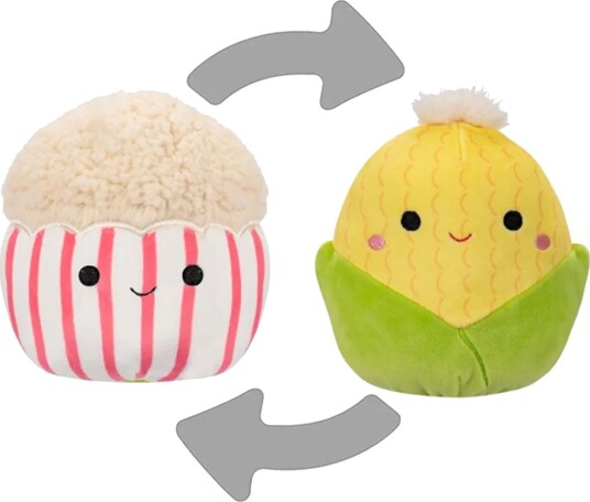 Squishmallows Flip A Mallow Kosedyr 13 cm Popcorn/Mais