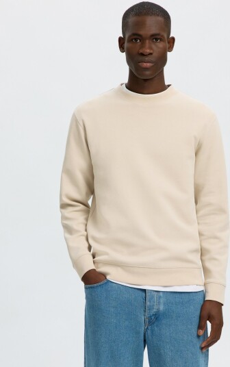 Selected Slmtom Soft Crew Neck Sweat Noos Cream M