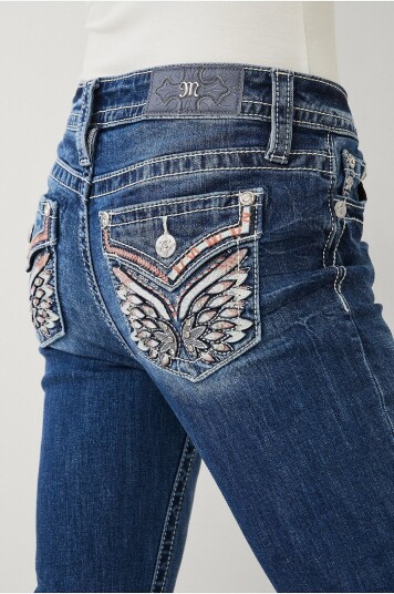 Miss Me Jeans Wing Pocket Bootcut Jeans Blå Miss Me Jeans Wing Pocket Bootcut Jeans Blå