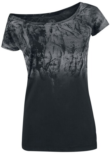 Outer Vision T-skjorte Marylin Spatolato S til 4XL Damer svart-grå Outer Vision T-skjorte Marylin Spatolato S til 4XL Damer svart-grå