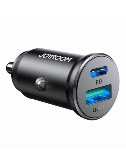 Joyroom JR-CCN05 30W USB-A USB-C Mini Mobillader Svart