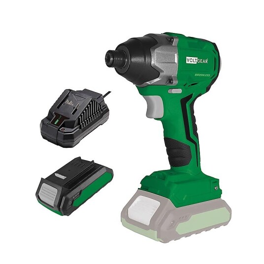 Voltgear Slagskrutrekker 20V Børsteløs Batteri 2Ah og Lader Voltgear Slagskrutrekker 20V Børsteløs Batteri 2Ah og Lader