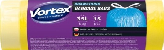 Bags Garbag Vortexdrawstr Yelo 35L 15 Stk.