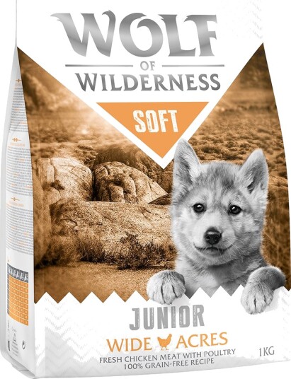 Wolf Of Wilderness Tørrfôr Junior Soft Wide Acres Kylling 1 kg