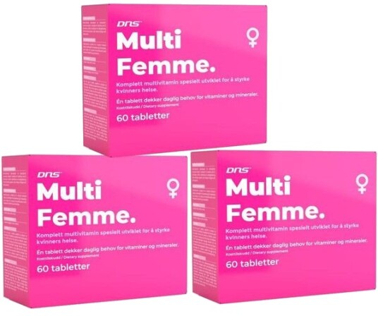DNS 3 Pack Multi Femme   Multivitamin For Kvinner   3 X 60 Tabletter