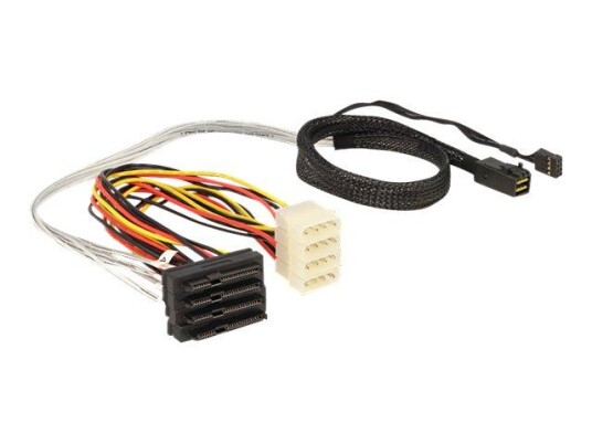 Delock 4 x SAS 29p SFF 8482 intern kabel 0,5 m 24Gbit/s Delock 4 x SAS 29p SFF 8482 intern kabel 0,5 m 24Gbit/s