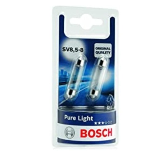 Bosch Pure Light lyspære
41 mm sett SV8,5 8 1987301014 Bosch Pure Light lyspære
41 mm sett SV8,5 8 1987301014
