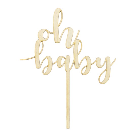 PartyDeco Cake Topper Oh Baby Tre