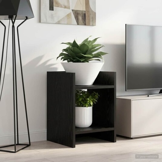 vidaXL Planteholder 2 stk. Svart eik 30 x 30 x 40 cm Konstruert tre
