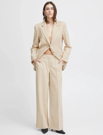 ICHI Ihkate Sus Office Wide Pa - Cream - XS ICHI Ihkate Sus Office Wide Pa - Cream - XS