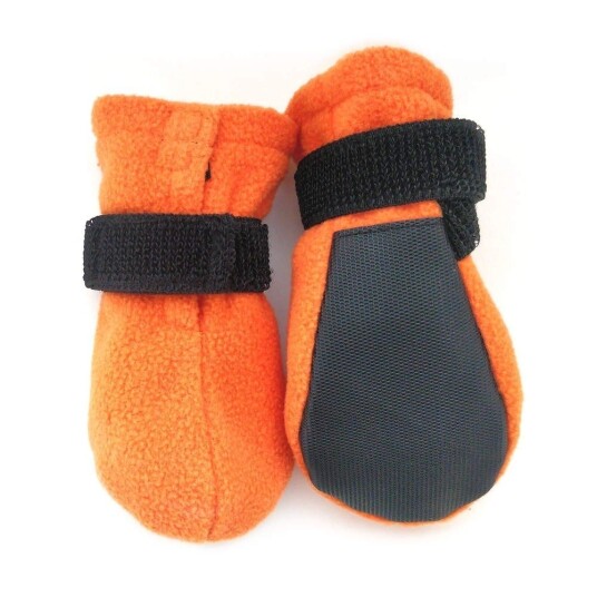 Basic Paws Fleece Potesokker Orange 4 Pack L