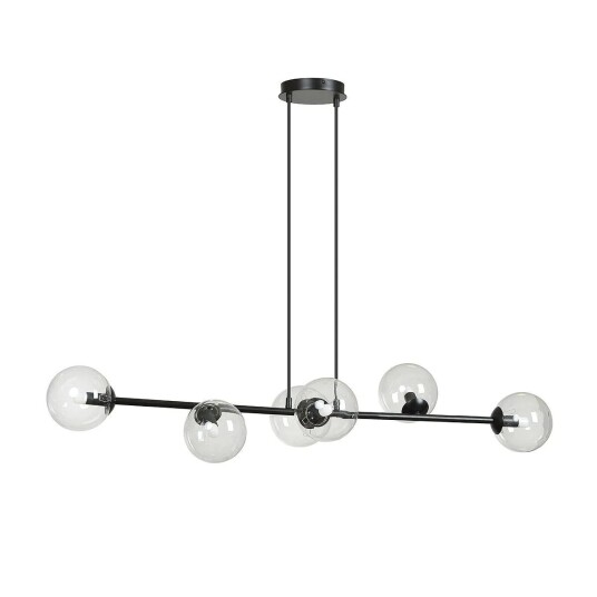 Emibig Rossi takpendel 6 lys - Svart/Klart glass Emibig Rossi takpendel 6 lys - Svart/Klart glass