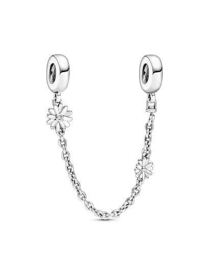 PANDORA Daisy Sterling Silver Safety Chain With Clear Cubic Zirconia |Silver |One Size