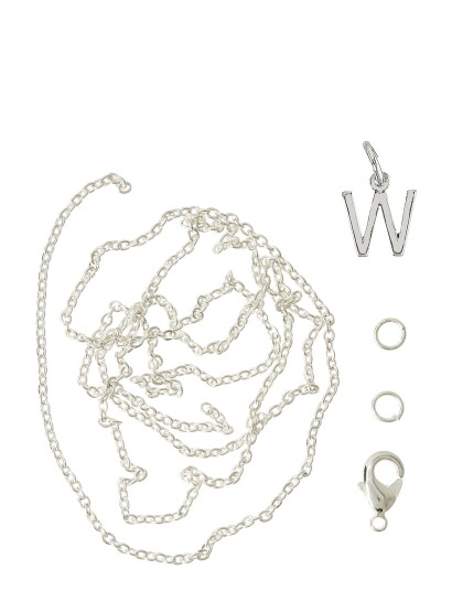 Me & My Box Letter W Sp With O-Ring, Chain And Clasp - Silver - ONE SIZE