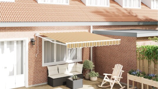 Automatisk Uttrekkbar Markise Med Flerfarget Stripe 350x250 cm