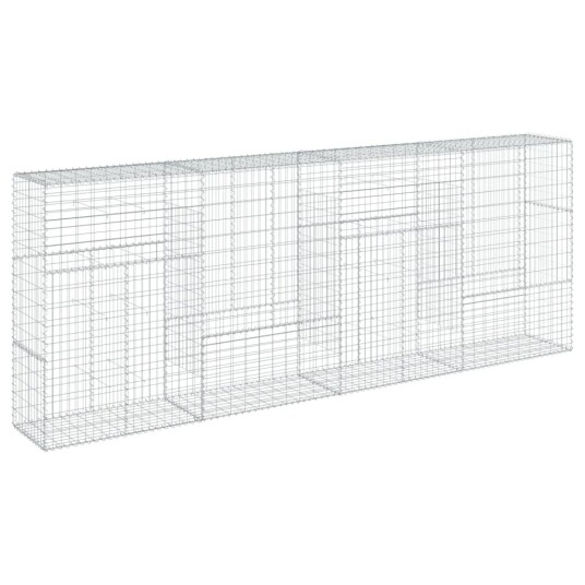 Gabionkurv med deksel 400x50x150 cm galvanisert jern Gabionkurv med deksel 400x50x150 cm galvanisert jern