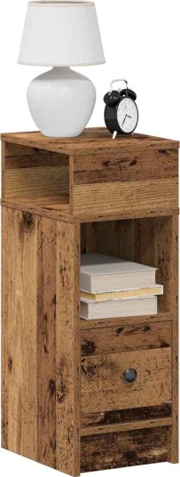 Nattbord 2 stk med skuff gammelt tre 25x31x66 cm