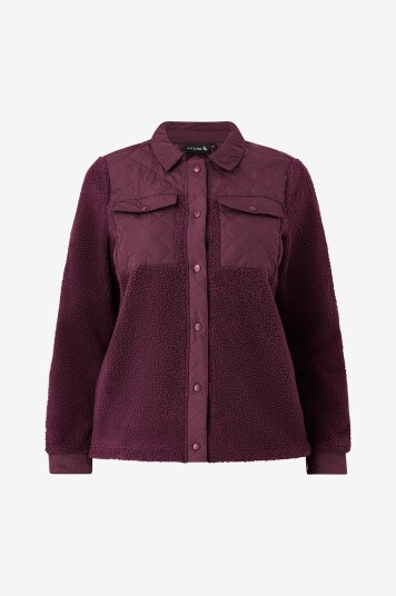 Zizzi - Jakke Aophelia fleece - Rød