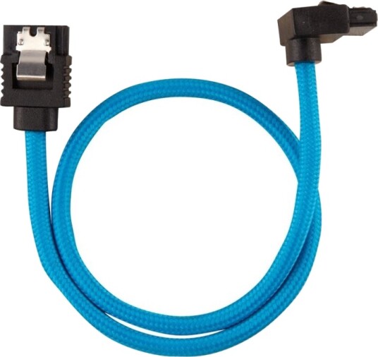 Corsair SATA-kabel 30 cm Blå Rett og Høyrevinklet - Pakke med 2