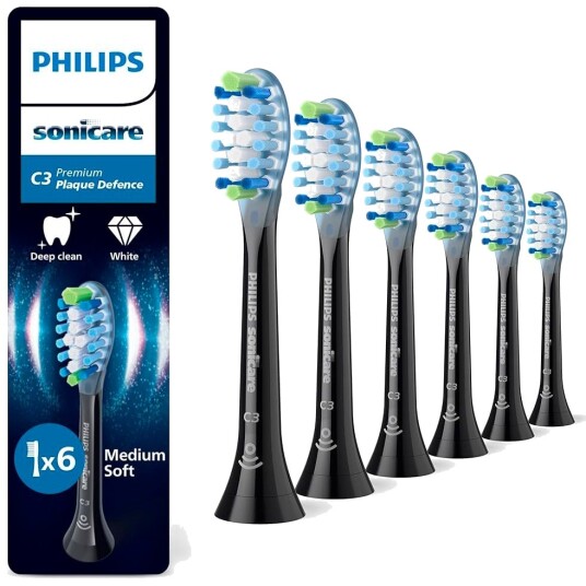 PHILIPS Sonicare 6 stk. C3 Premium Plaque Defence Black Børstehoder