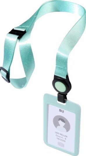Avery Navneskilt Holder Med Lanyard Pastellgrønn Kortholder I 100% Resirkulert Plast Med Sikkerhet   1 Stk R4828ag 1R