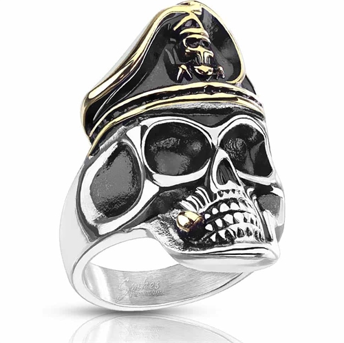 Captain Skull herre ring i stål. Captain Skull herre ring i stål.