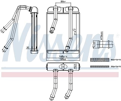 NISSENS 707227 Varmeapparat register NISSENS 707227 Varmeapparat register