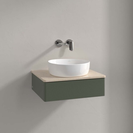 Villeroy & Boch Antao Servantskap med 1 skuff 60x50x19 cm m/lys Grønn Matt/Crème