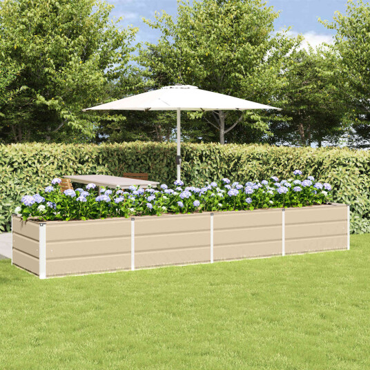 vidaXL Plantekassed Elfenben 320 x 80 x 45 cm Stål