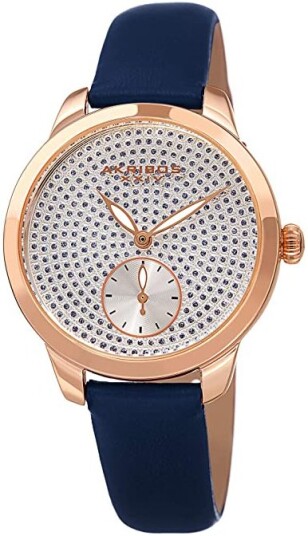 Akribos XXIV Dameklokke AK1089BU Classic Sølvfarget/Lær Ø34 mm Akribos XXIV Dameklokke AK1089BU Classic Sølvfarget/Lær Ø34 mm