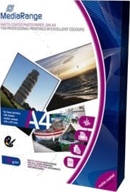 MediaRange Fotopapir A4 Matt Hvit 120 g/m² 100 ark MediaRange Fotopapir A4 Matt Hvit 120 g/m² 100 ark