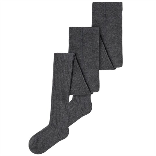 Name It Rib Strømpebukser 2-pakning Grå 122-128 Noos