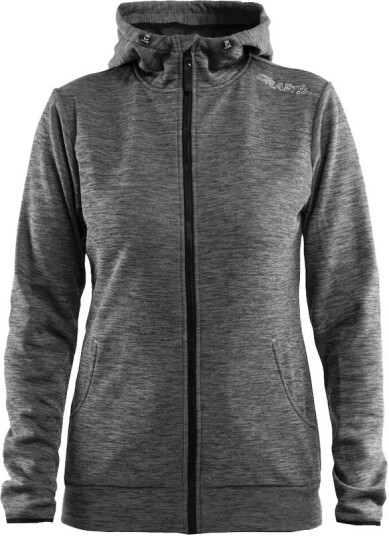 Craft Leisure Full Zip Hood W Genser Dark Grey Melange XS
