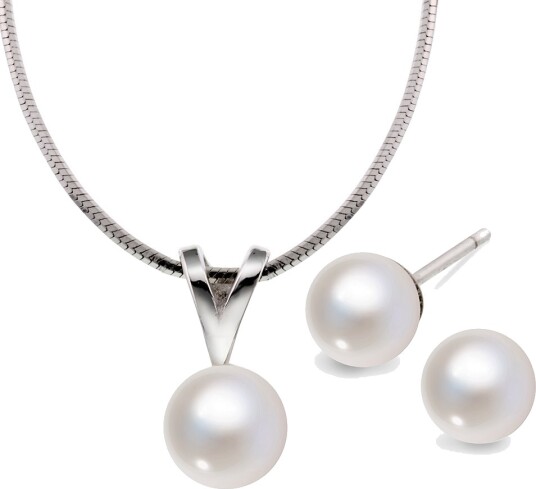 Pan Jewelry Smykkesett i 925 sølv med perle
