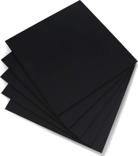 Mattsvart plexiglassplate 200x200 mm 3 mm tykkelse 5 stk