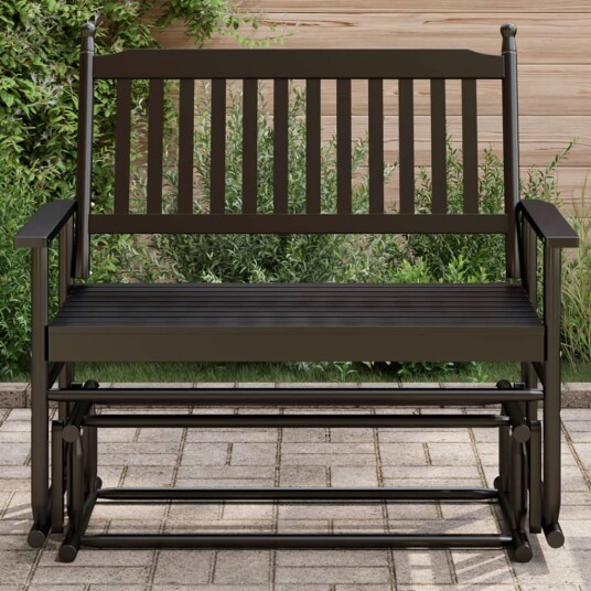  Gyngebenk svart 118x70x104,5 cm heltre poppel 4008866