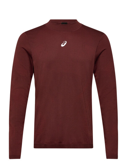 Asics Road Winter Seamless Ls Top - Burgundy - XL