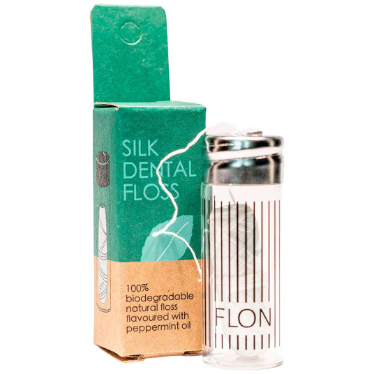 Sustainable Dental Floss Flon Glassdispenser 30 mtr.