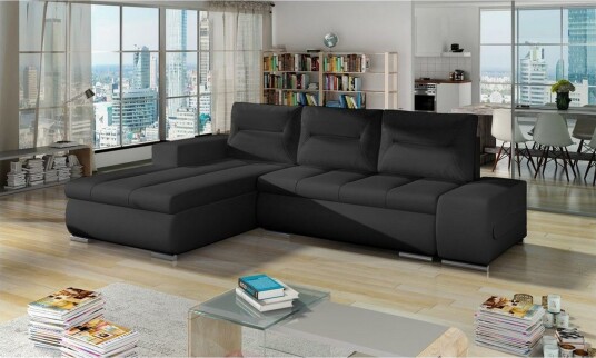 Seksjon Eltap Ottavio 275x180x85 cm Soft 11 Svart Venstre