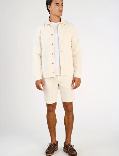 Lindbergh Jacquard Overshirt Cream XL Lindbergh Jacquard Overshirt Cream XL