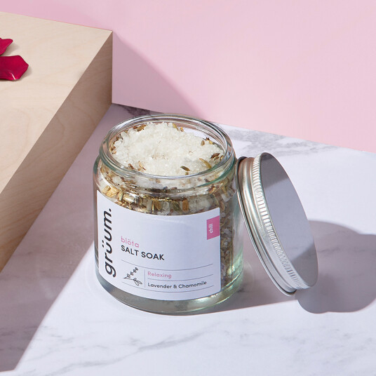 grüum blöta Lavender and Chamomile Bath Salt Soak 120g